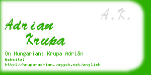 adrian krupa business card