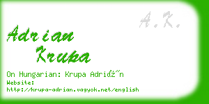 adrian krupa business card